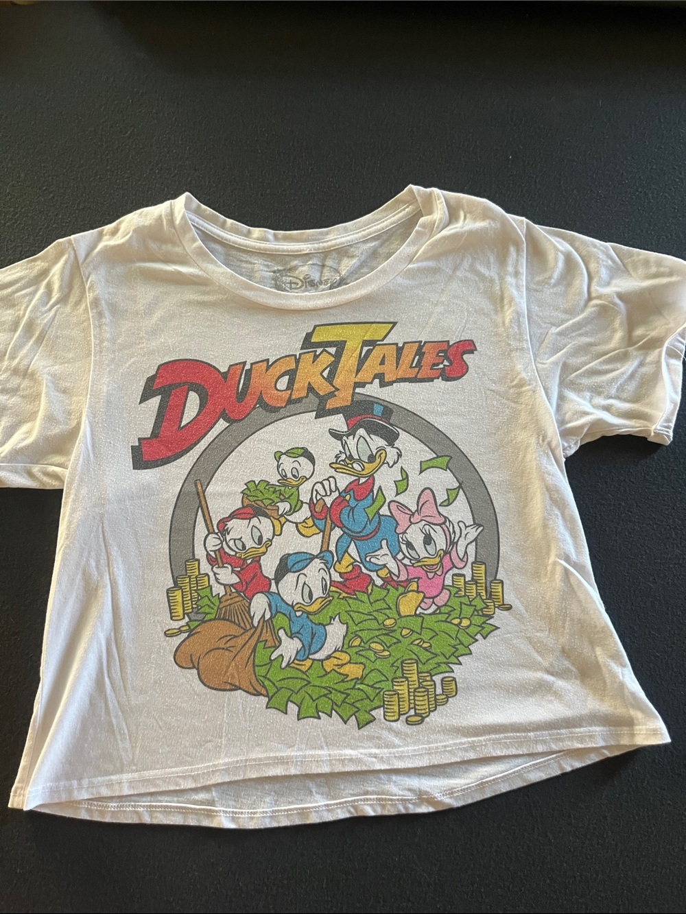 Disney DuckTales White Graphic Mid Length Tee with Multicolor Print